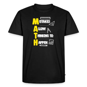 Vêtements pour professeurs de mathématiques - T-shirt Premium bio Homme - noir - Devant - Nico (187cm)