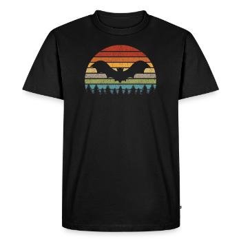 Chauve-souris Rétro Vintage - T-shirt Premium bio Homme - noir - Devant - Nico (187cm)