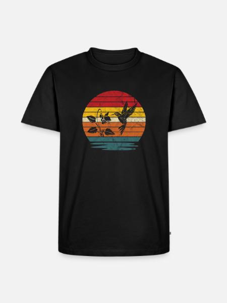 Colibri rétro - T-shirt Premium bio Homme - noir