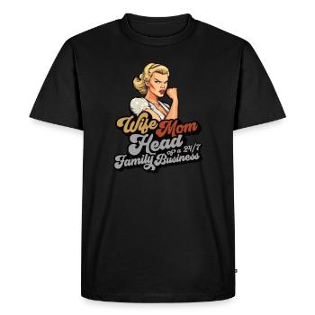 Pouvoir des femmes, Maman, Mère, Maman, Vie, Motif familial - T-shirt Premium bio Homme - noir - Devant - Nico (187cm)