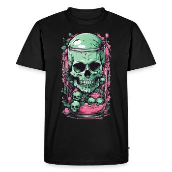 Goth crâne bonbons Pastel gothique Weirdcore Design - T-shirt Premium bio Homme - noir - Devant - Nico (187cm)