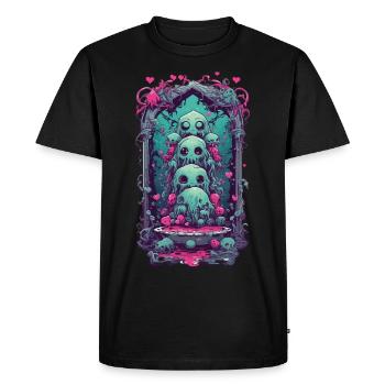 Weirdcore Slime Monster Gothic Magic Design - Men's Premium Organic T-Shirt - black - Front - Nico (187cm)