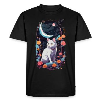 Mystical Night Cats Pastel Gothic Design - Men's Premium Organic T-Shirt - black - Front - Nico (187cm)