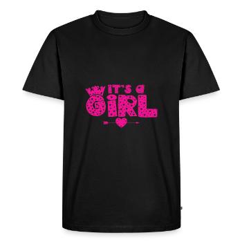C’est une fille - T-shirt Premium bio Homme - noir - Devant - Nico (187cm)