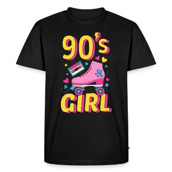 Fille des années 90 / Design rétro des années 90 - T-shirt Premium bio Homme - noir - Devant - Nico (187cm)