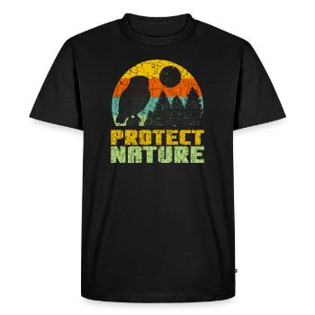 Chemise rétro Protect Nature Conservation - T-shirt Premium bio Homme - noir - Devant - Nico (187cm)
