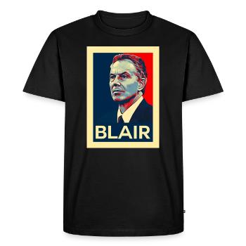 Tony Blair Politique britannique - T-shirt Premium bio Homme - noir - Devant - Nico (187cm)