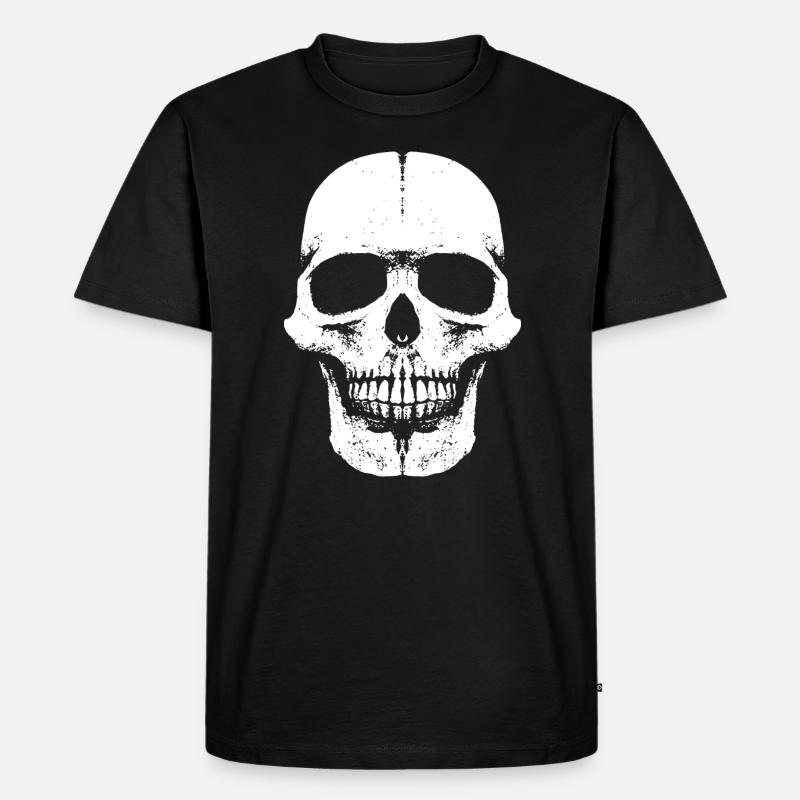 Skull Head Fun - 666 - Schädel - Männer Premium Bio T-Shirt - Schwarz