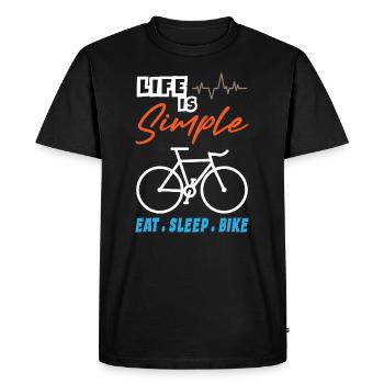 Life Is Simple Eat Sleep Bike - Men's Premium Organic T-Shirt - black - Front - Nico (187cm)