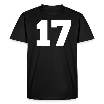 17 Numéro Dix-sept Cadeau d’anniversaire chanceux - T-shirt Premium bio Homme - noir - Devant - Nico (187cm)