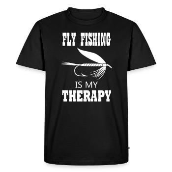 Fisherman Catching Fish Trout Fly Fishing - Men's Premium Organic T-Shirt - black - Front - Nico (187cm)