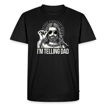 I'm telling Dad - Men's Premium Organic T-Shirt - black - Front - Nico (187cm)