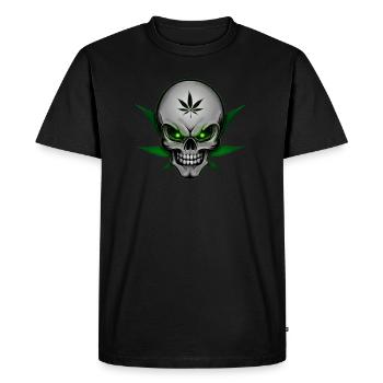 Chanvre Crâne 003 - T-shirt Premium bio Homme - noir - Devant - Nico (187cm)