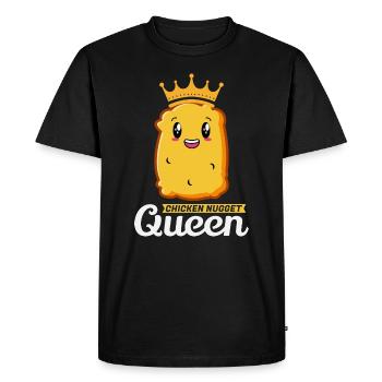Chicken Nugget Queen Birthday Fast Food Funny - Men's Premium Organic T-Shirt - black - Front - Nico (187cm)