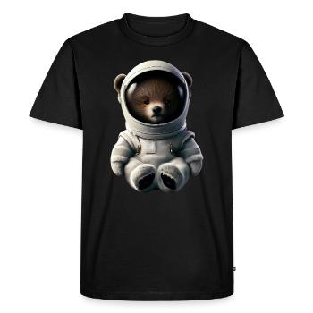 Bear in astronaut suit - Men's Premium Organic T-Shirt - black - Front - Nico (187cm)