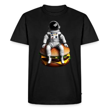 Astronaute spatial Cheeseburger - T-shirt Premium bio Homme - noir - Devant - Nico (187cm)