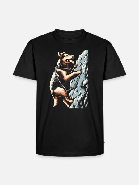 Klettersport und Hund - Männer Premium Bio T-Shirt - Schwarz
