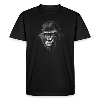 Gorille Portrait Faune Faune Jungle Singe - T-shirt Premium bio Homme - noir - Devant - Nico (187cm)