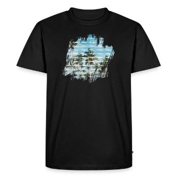 Palm trees - Men's Premium Organic T-Shirt - black - Front - Nico (187cm)