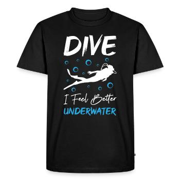 Dive I Feel Better Underwater - Men's Premium Organic T-Shirt - black - Front - Nico (187cm)