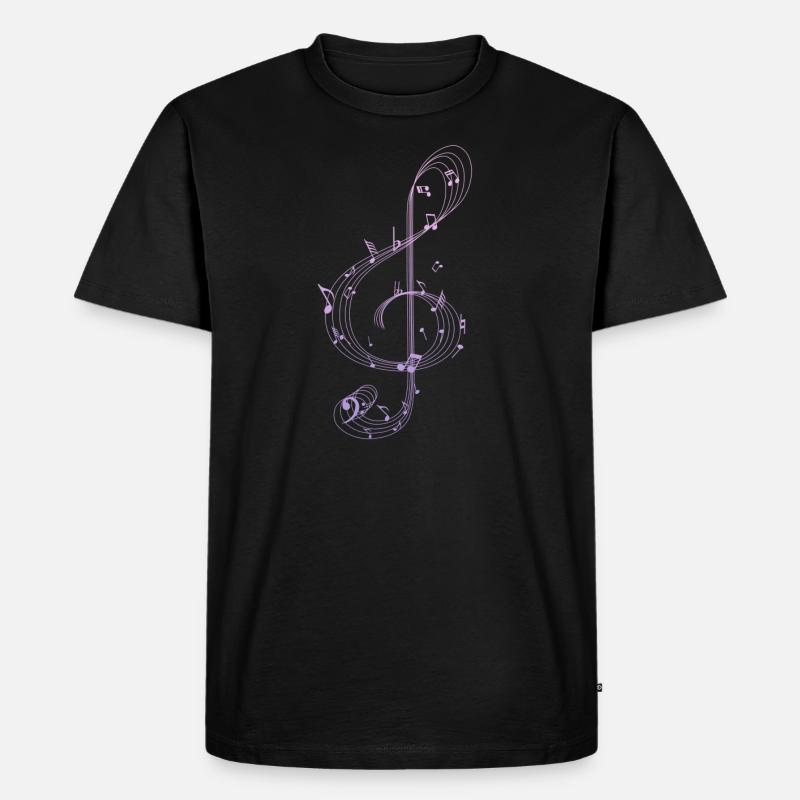 Musiknote - Männer Premium Bio T-Shirt - Schwarz