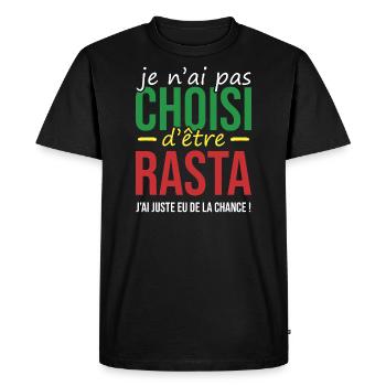 Cadeau pour rasta | rasta chanceux | cadeau drôle - T-shirt Premium bio Homme - noir - Devant - Nico (187cm)