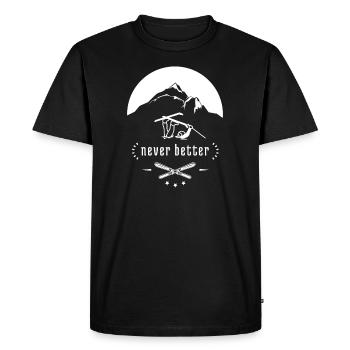 Never better - alpine skiing (dark colors) - Men's Premium Organic T-Shirt - black - Front - Nico (187cm)