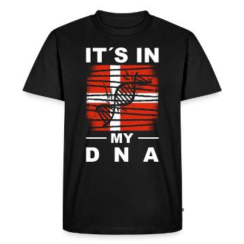 Danemark Drapeau Scandinavie Drapeau danois Voyage - T-shirt Premium bio Homme - noir - Devant - Nico (187cm)
