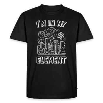 Je suis dans mon élément Science - T-shirt Premium bio Homme - noir - Devant - Nico (187cm)