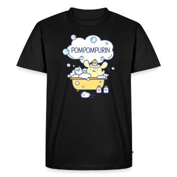 Pompompurin Baigne Avec Muffin, Custard Et Whip - T-shirt Premium bio Homme - noir - Devant - Nico (187cm)