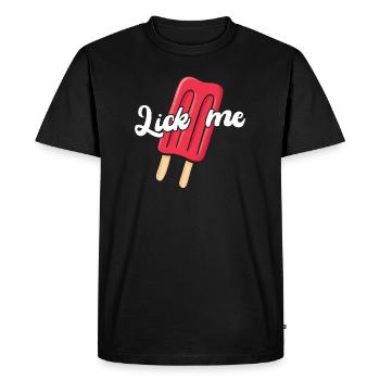 Lick me - T-shirt Water Ice pour l’été - T-shirt Premium bio Homme - noir - Devant - Nico (187cm)