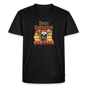 Best Frenchie Dad - Western, Retro look - Men's Premium Organic T-Shirt - black - Front - Nico (187cm)