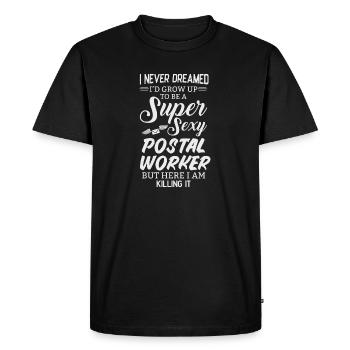 Facteur Facteur Facteur - T-shirt Premium bio Homme - noir - Devant - Nico (187cm)