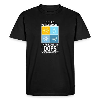Meteorology pun for meteorologist - Men's Premium Organic T-Shirt - black - Front - Nico (187cm)