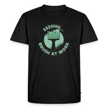 Artiste Peintre Pinceau graphique au travail Cadeaux - T-shirt Premium bio Homme - noir - Devant - Nico (187cm)
