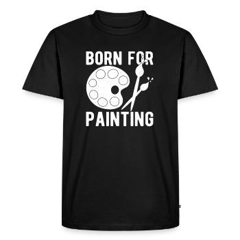 Peintre d’Art Drôle Né Pour Peinture Dessin Artiste - T-shirt Premium bio Homme - noir - Devant - Nico (187cm)