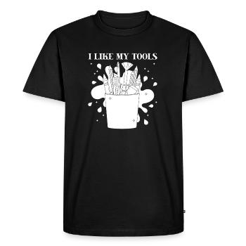 Funny Art Painter I Like My Tools Drawing Gifts - Men's Premium Organic T-Shirt - black - Front - Nico (187cm)