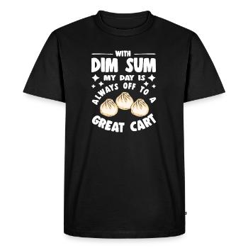 Délicieux Cuisine Asiatique Bao Bun Drôle Dim Sum - T-shirt Premium bio Homme - noir - Devant - Nico (187cm)