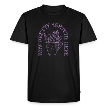 Artiste Peintre graphique Wow assez sommaire ici - T-shirt Premium bio Homme - noir - Devant - Nico (187cm)
