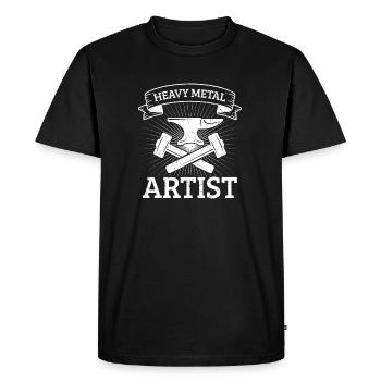 Idée cadeau de forgeage d’artiste de heavy metal - T-shirt Premium bio Homme - noir - Devant - Nico (187cm)