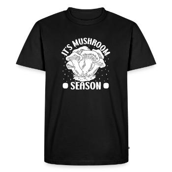 Morilles Champignons de saison - T-shirt Premium bio Homme - noir - Devant - Nico (187cm)