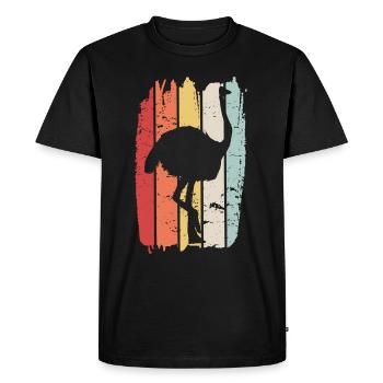 autruche - T-shirt Premium bio Homme - noir - Devant - Nico (187cm)