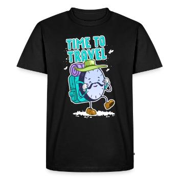 Montre de voyageur de temps pour les chemises noires - T-shirt Premium bio Homme - noir - Devant - Nico (187cm)