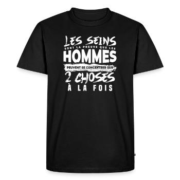 Citation drôle homme beauf sein humoristique - T-shirt Premium bio Homme - noir - Devant - Nico (187cm)