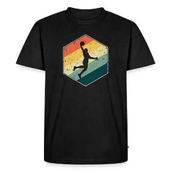 Joueur de basket-ball Dunking Joueur de basket-ball - T-shirt Premium bio Homme - noir - Devant - Nico (187cm)