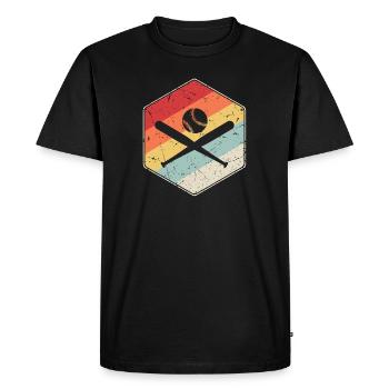 Joueur de baseball Baseballer Baseballer - T-shirt Premium bio Homme - noir - Devant - Nico (187cm)