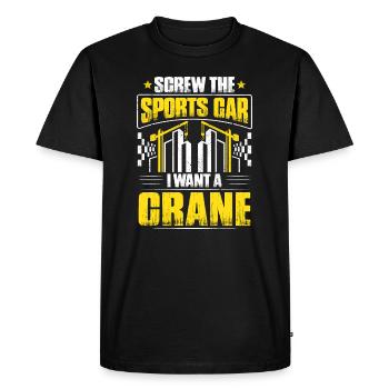 Grutier grutier Grue Grue - T-shirt Premium bio Homme - noir - Devant - Nico (187cm)