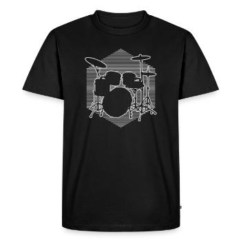 Drummer Women Drummer Percussionist - Men's Premium Organic T-Shirt - black - Front - Nico (187cm)