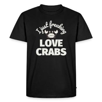 Crabe drôle disant amateur de crabe - T-shirt Premium bio Homme - noir - Devant - Nico (187cm)