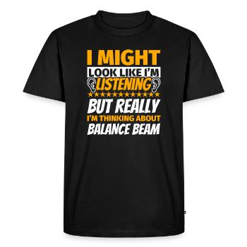 Cadeau amusant de poutre d’équilibre - T-shirt Premium bio Homme - noir - Devant - Nico (187cm)